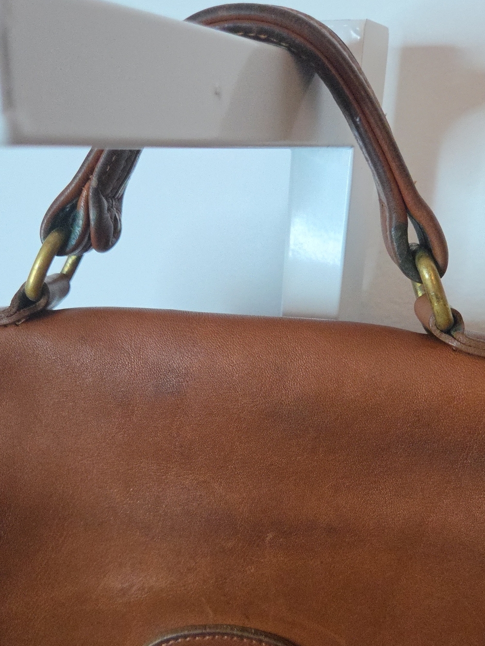Vintage Coach Station Bag #5130 British Tan Glovetanned Leather Crossbody 90’s - Picture 4 of 15